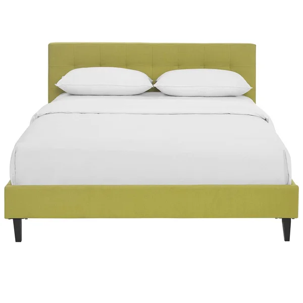Modway MOD-5424-LGR Linnea Full Upholstered Fabric Bed with Headboard - Light Gray