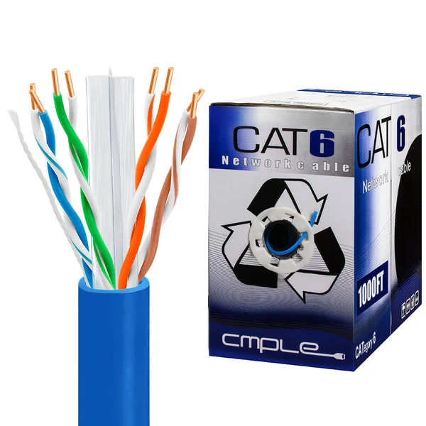 Cmple - Cat6 Bulk 23AWG Ethernet LAN Network Cable - 1000 ft Blue