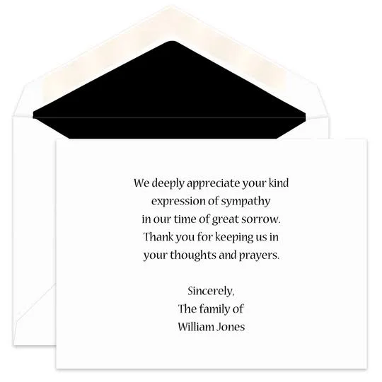 Personalized Jones Sympathy Cards