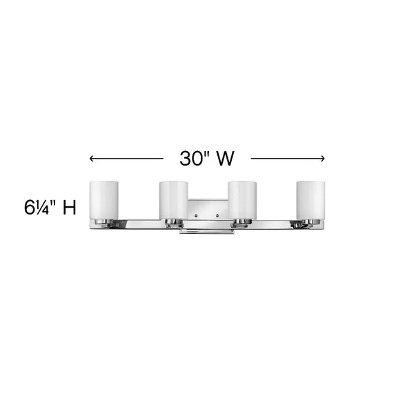 Hinkley Lighting Miley 4 Light Bath - Brushed Nickel/Clear - 5054BN-CL