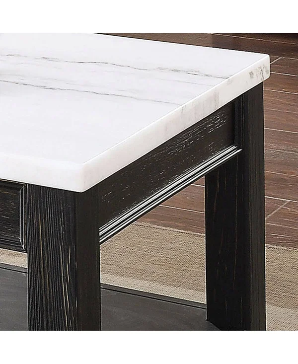 Furniture of America Benley Marble Top Coffee Table - Black