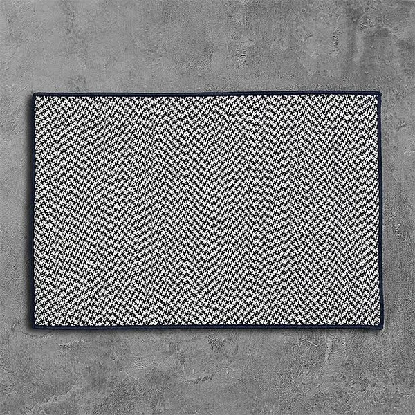 Colonial Mills Outdoor Houndstooth Tweed Area Rug, Navy: 2-ft x 4-ft
