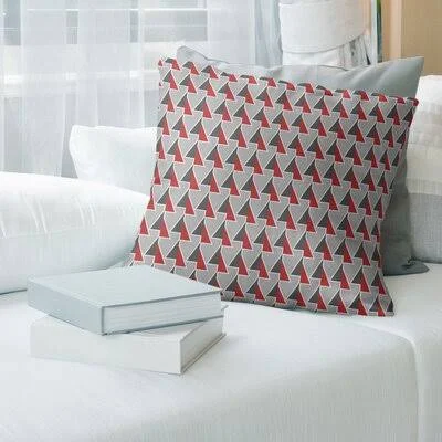 Shifted Arrows Pattern Throw Pillow Brayden Studio Color: Red Accent - Size: 18x22 x 18