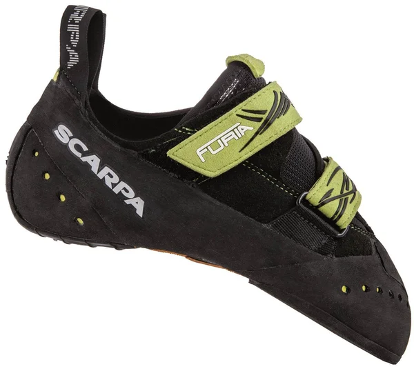 Scarpa Furia Climbing Shoe - 36.5 - Black - Lime