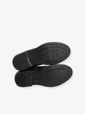 Leather Boots with Elastic, for Girls Black