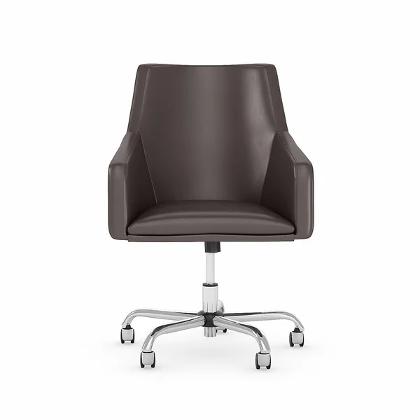 Office by Kathy Ireland Method Mid Back Leather Box Chair in Brown - Bush Furniture MTCH2401BRL-Z