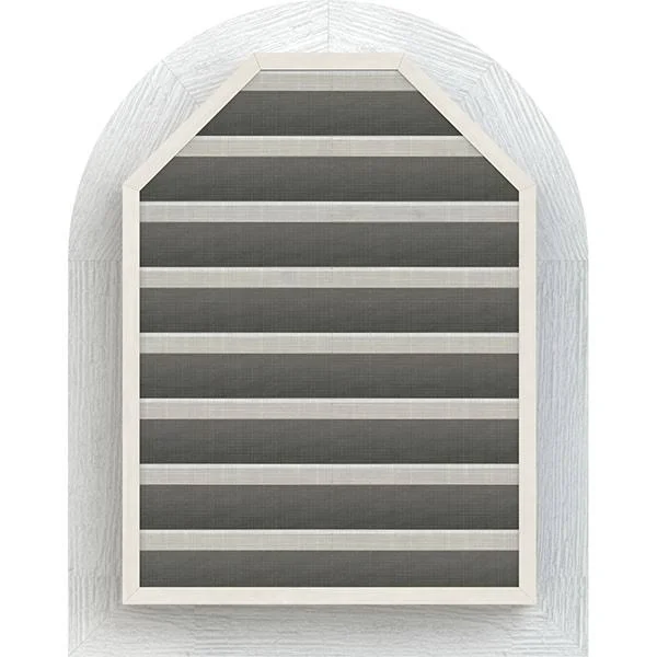 Ekena Millwork GVWRT20X2001RFPWR 20x22W x 20x22H Round Top Gable Vent (25x22W x 25x22H Frame Size): Primed - Functional, Rough Sa