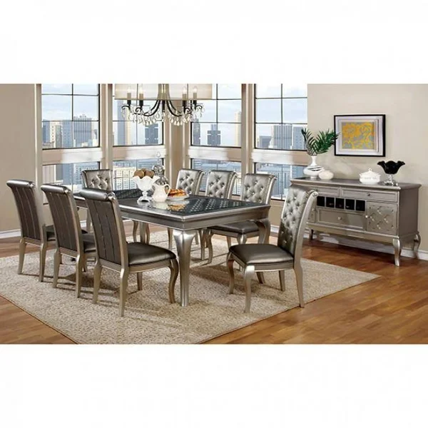 Furniture of America Amina Silver Side Chair (Set of 2)