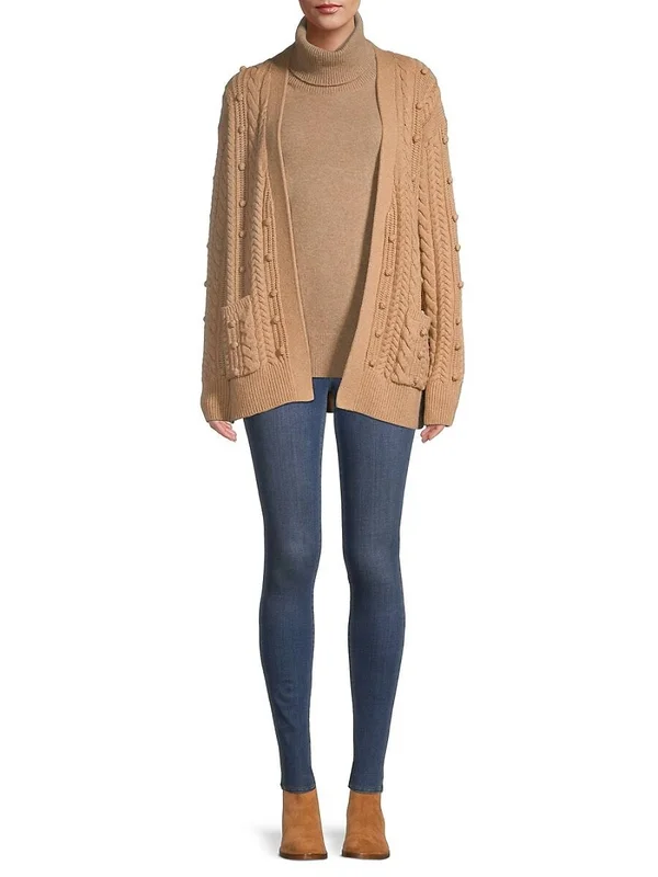 White + Warren Women's Cashmere Turtleneck Sweater - Day Light Blue - Size Xs