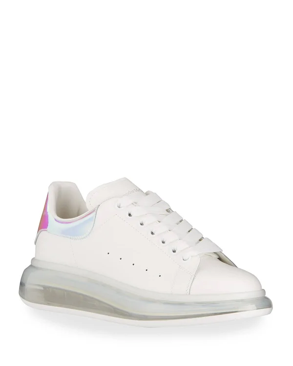 Alexander McQueen Men's Larry Fantasy Oversized Transparent-Sole Sneakers, White, Men's, 12D, Sneakers & Trainers Sneakers