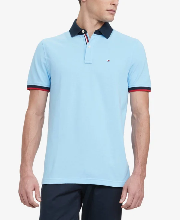 Tommy Hilfiger Men's Custom-Fit Sanders Polo - Hydrangea Blue