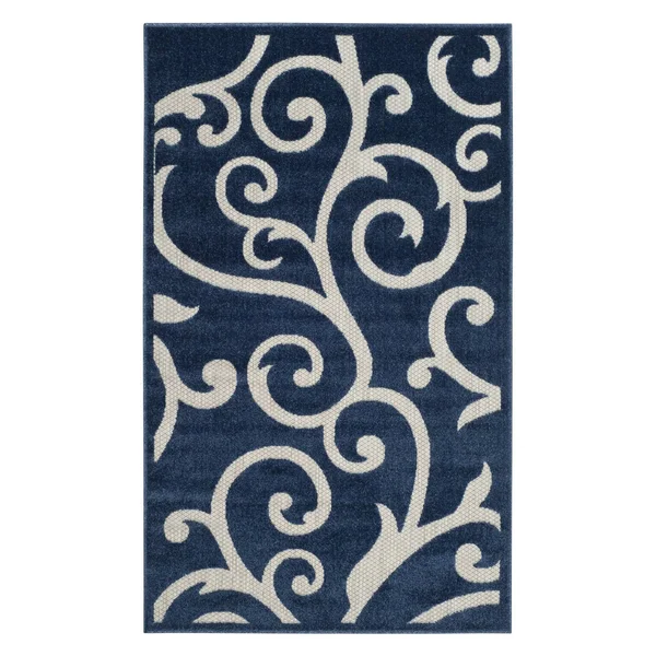 Safavieh Cottage Cot927b 5&3x22 x 7&7x22 Navy, Creme Rug