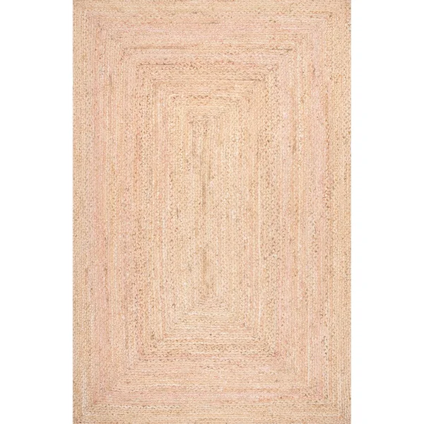 nuLOOM Hand Braided Otelia Denim and Jute Area Rug - 8& x 10&, Beige
