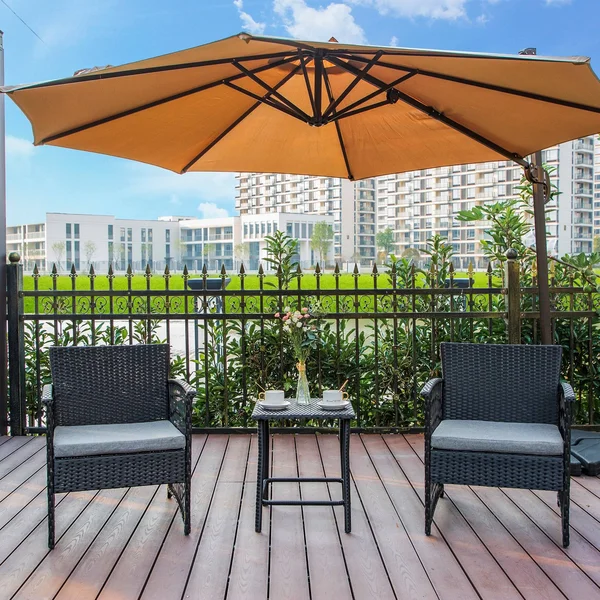 3-Piece Outdoor Patio Seating Conversation Set - Black - Beige