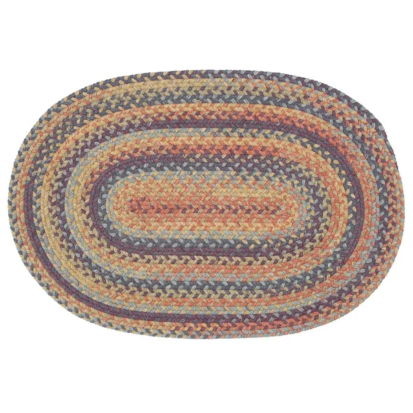 Colonial Mills Huntington Braided Reversible Wool Rug - Yellow, 24x36 Oval
