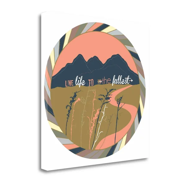 Tangletown Fine Art Live Life by Longfellow Designs, Fine Art Giclee Print on Wrap Canvas, 25x25x22