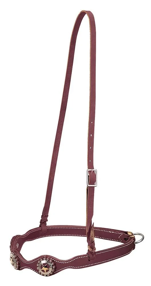 Weaver Leather Texas Star Scalloped Noseband - Chestnut