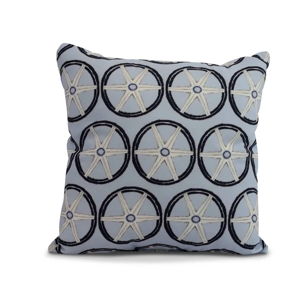 18x22 Royal Blue and Beige Wheels Throw Pillow - Down Alternative Filler