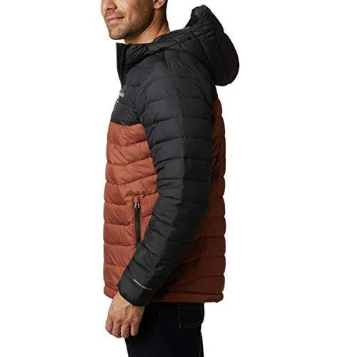 Columbia Men's Powder Lite Hooded Jacket - Large - Dark Amber - Black