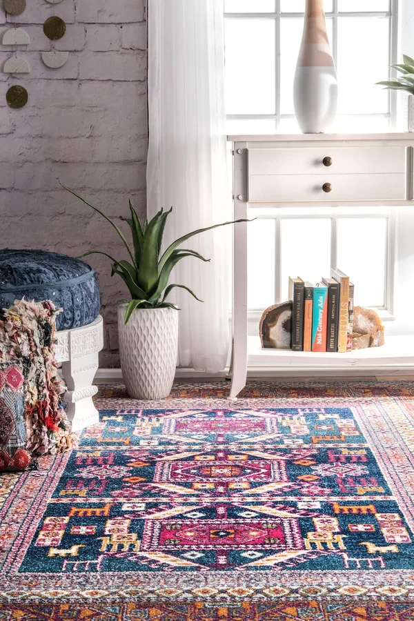 nuLOOM Marisela Tribal Area Rug, 9& 10x22 x 14&, Navy
