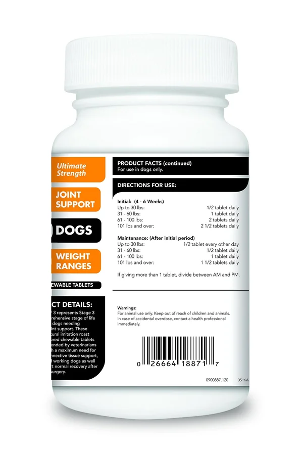 GlycoFlex 3 Hip and Joint Support for Dogs 120 Chewable Tablets