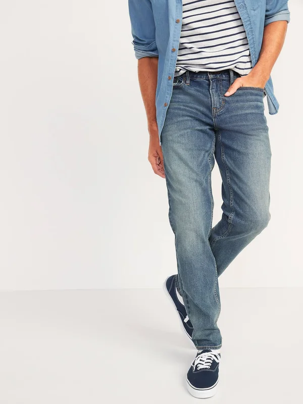 Old Navy Men's Athletic Taper Built-in Flex Medium-Wash Jeans - Medium Wash - Tall Size 42W