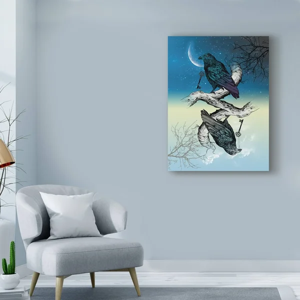 Trademark Fine Art 'Raven Night and Day' Canvas Art by Rachel Caldwell - Size: 35 x 47