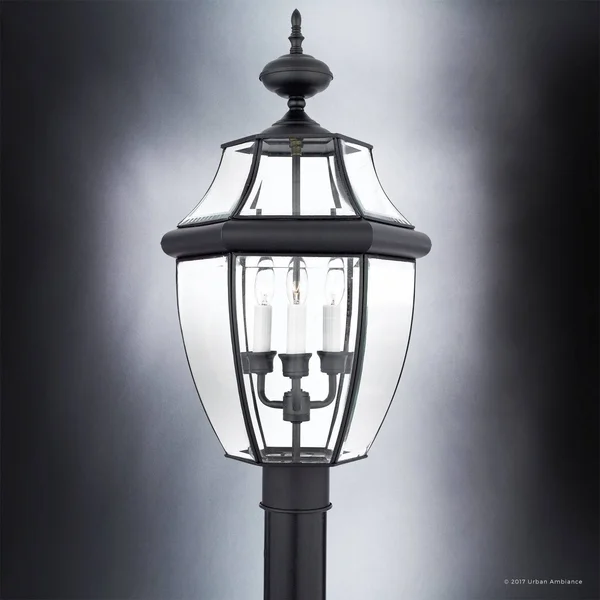 Urban Ambiance Luxury Colonial Outdoor Post Light - Large Size: 23 inchh x 12.5 inchw, with Tudor Style Elements, Versatile Desig