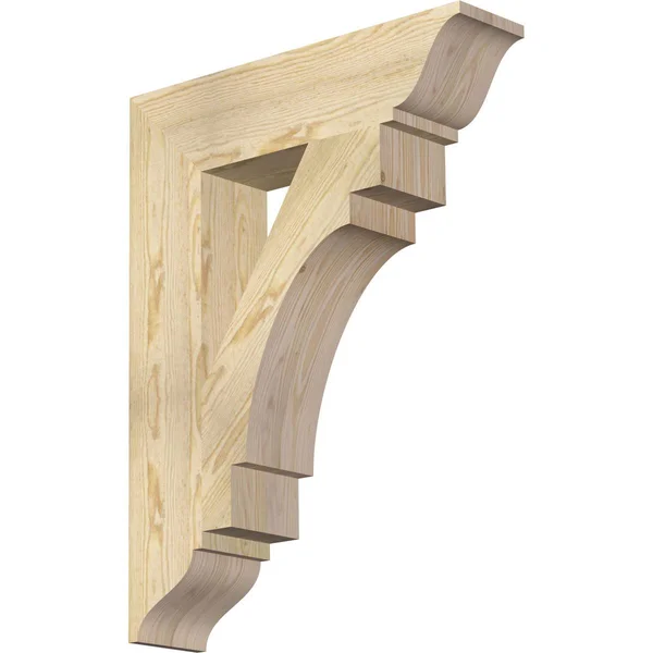 Ekena Millwork BKT06X26X34MRC01RDF 6x22W x 26x22D x 34x22H Merced Traditional Rough Sawn BRACKET - Douglas Fir