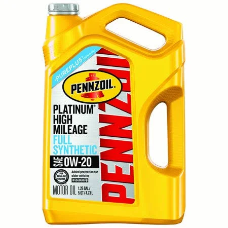 (9 Pack) Pennzoil Platinum High Mileage 0W-20 Full Synthetic Motor Oil - 5 qt