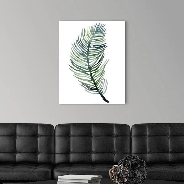 Watercolor Palm Leaves III, Large Solid-Faced Canvas Wall Art Print, Great Big Canvas