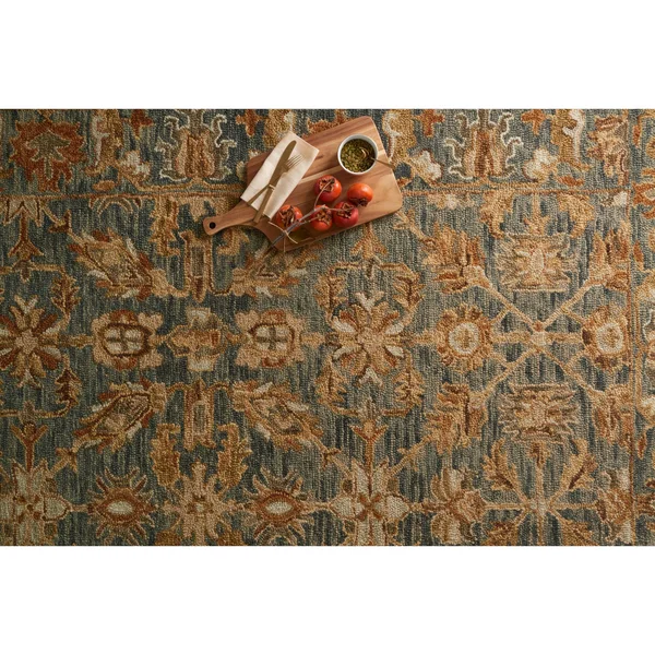 Alexander Home Hand-Hooked Owen Slate Wool Rug - 5& x 7&6, Gray