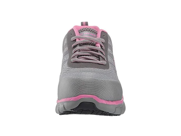 Skechers Women's Work Sure Track Saquenay Alloy Toe Shoe, Size: 5.5, Gray/Pink