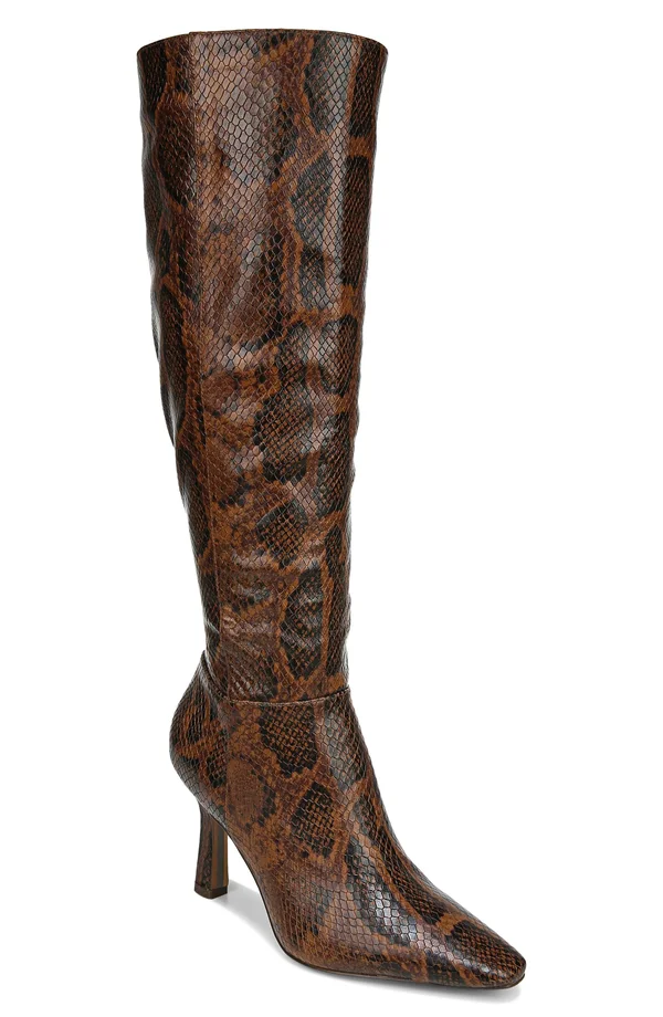 Sam Edelman Women's Davin Dress Boots - Brown Multi Snake