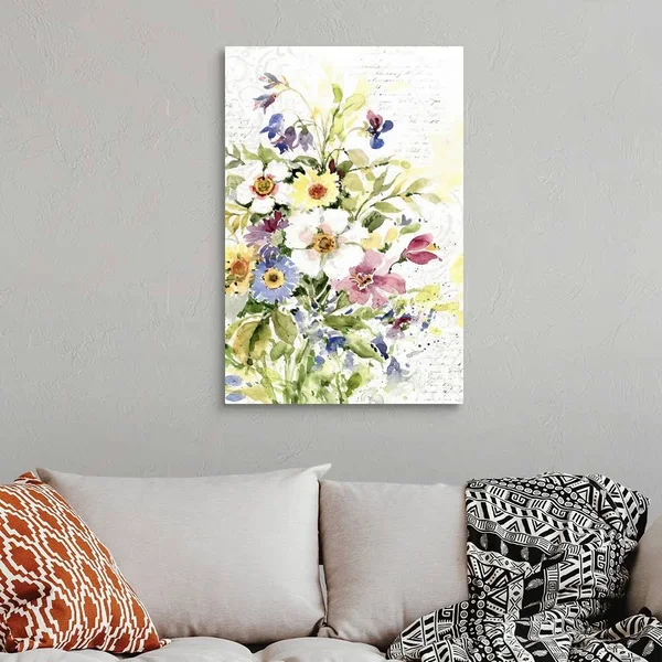 Watercolor Flowers, Canvas Wall Art, 24x36, Great Big Canvas