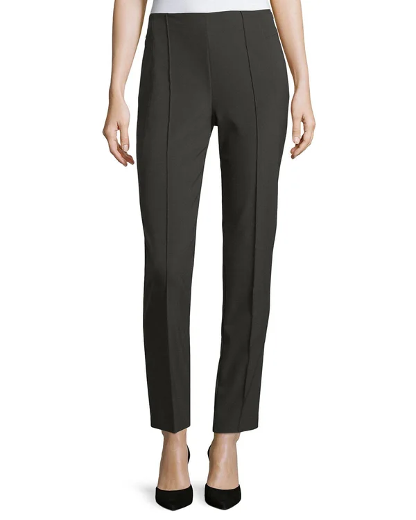 Escada Hepburn Techno Ankle-Zip Pants - Black, Women's, 8