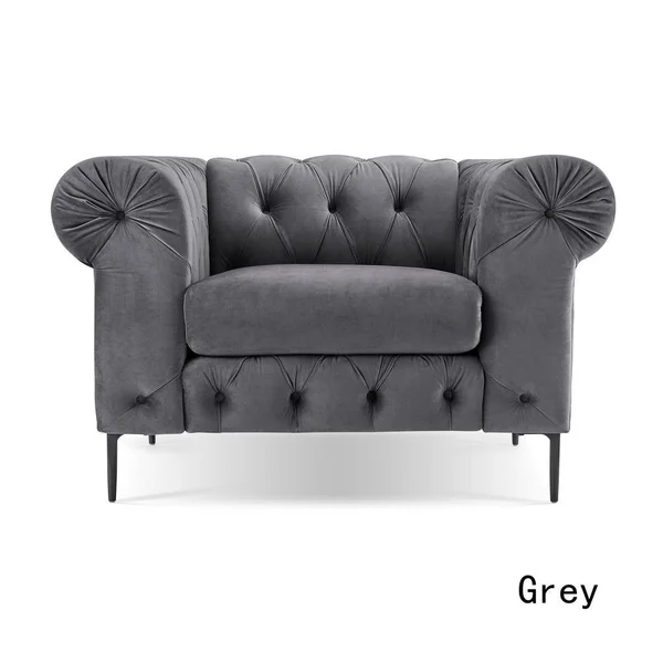 Corvus Prato Tufted Rolled Arm Chesterfield Sofa Chair - Navy Blue