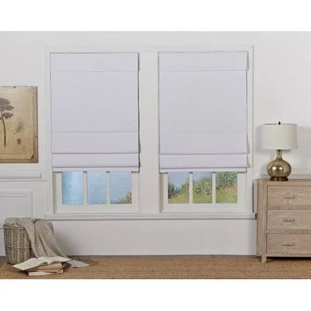 Symple Stuff Insulating Cordless Room Darkening Roman Shade - White