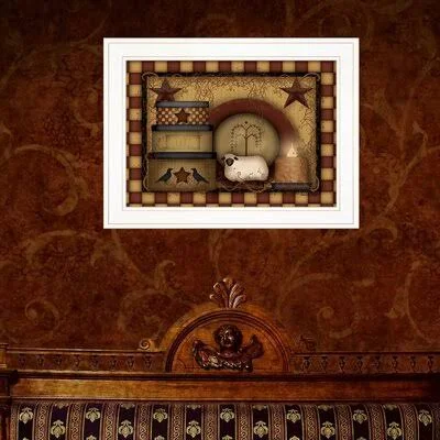 'Primitive Starberry' by Carrie Knoff - Picture Frame Painting Print on Paper Rosalind Wheeler Format: White Framed
