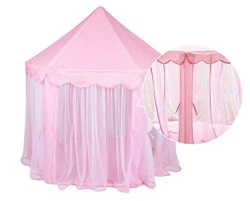 BESUNTEK Children Play Tent - Pop Up Princess Castle Playhouse for Boys - Girls, Toddlers, Indoor Outdoor Use Princess Tent, Pink