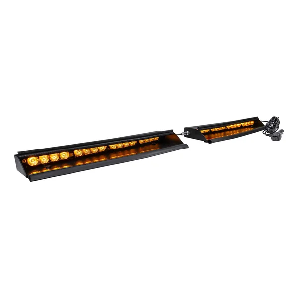 Lamphus SolarBlast 48W Amber LED Warning Strobe Visor Light Bar [48 Flash Modes] [Plug-n-Play] [Universal Fit] Yellow Flashing E