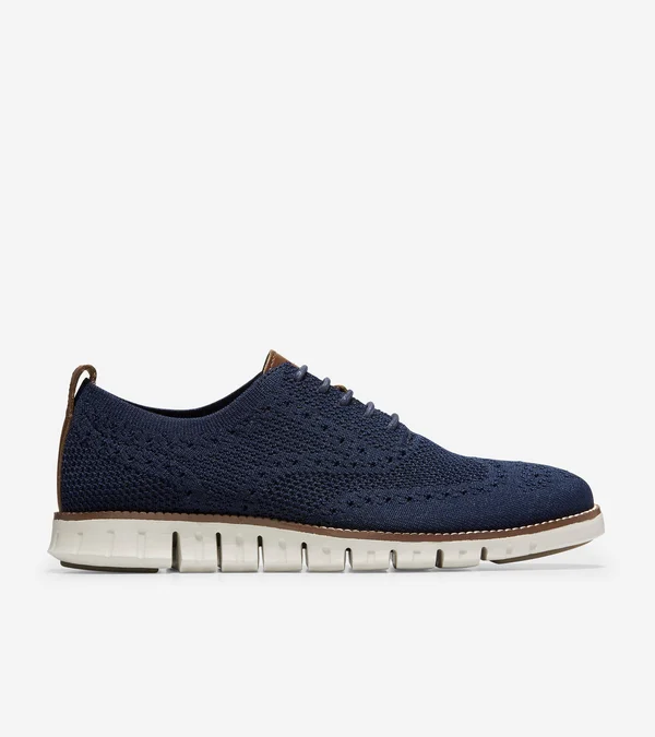 Cole Haan Men's Zerogrand Wingtip Oxford With Stitchlite - Blue, 9.5