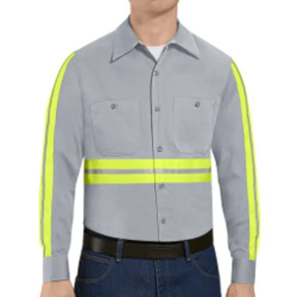 Red Kap Enhanced Visibility Cotton Work Shirt - SC30 - Navy, XXL