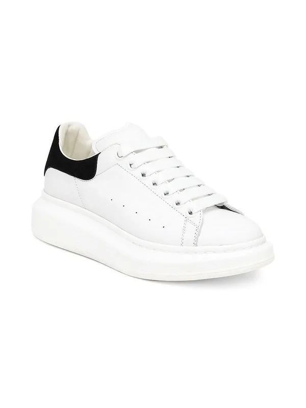 Alexander McQueen Women's Women's Suede Oversized Sneakers - White Black - Size 4.5