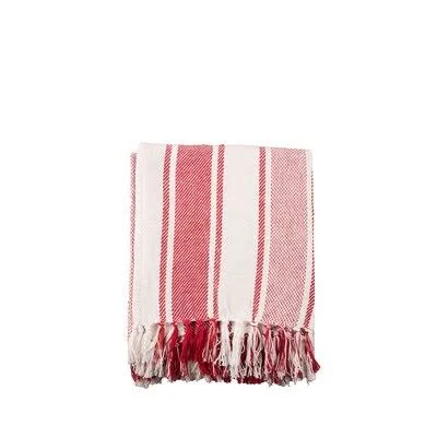 Beckton Cotton Throw Coastal Farmhouse Color: Crimson