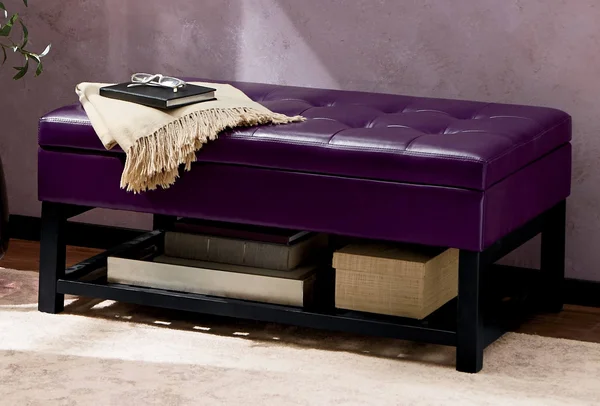 Seventh Avenue Hudson Storage Bench - Purple, Wood
