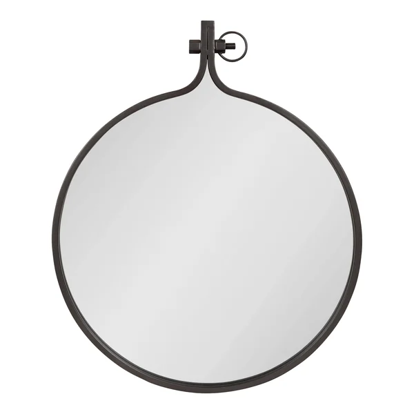 Kate and Laurel Yitro Round Wall Mirror (23.5x28.5 - Gray)