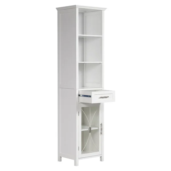 Elite Home Fashions 7978 Delaney Linen Cabinet, White