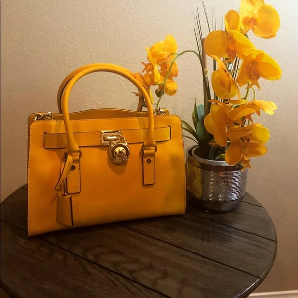 Michael Michael Kors Hamilton Saffiano East West Satchel Sun