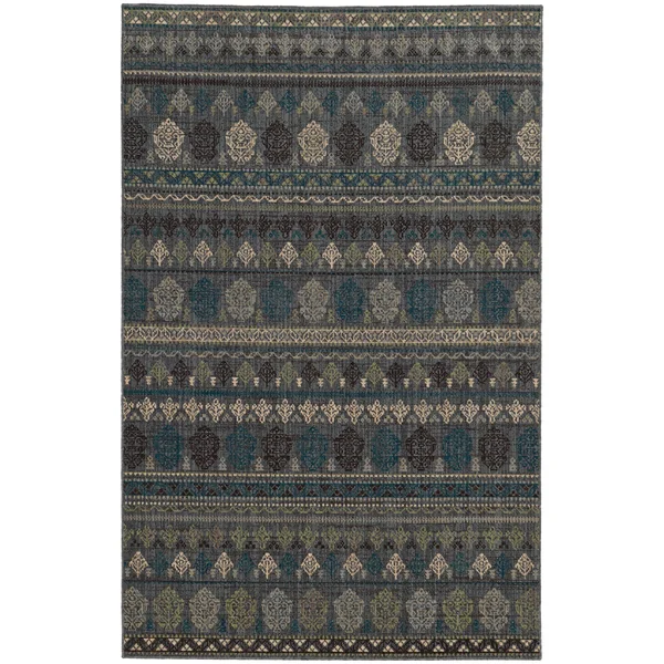 Tommy Bahama Vintage 591E2 2&7x22 x 9&4x22 Runner Blue, Blue Area Rug